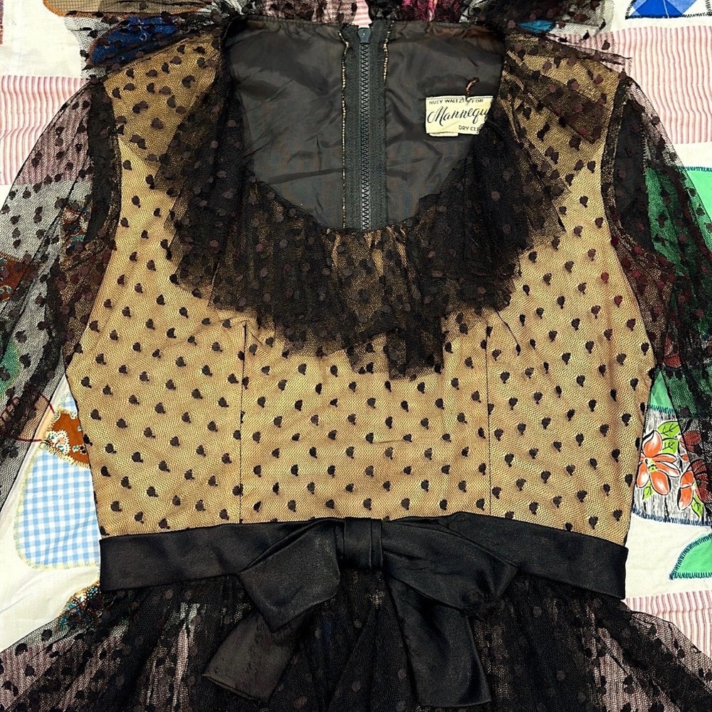 Elegant Black and Tan Lace Blouse